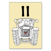 Tabelnummer aangepast land bruiloft kaart (Voorkant)