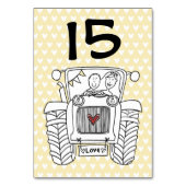 Tabelnummer aangepast land bruiloft kaart (Achterkant)