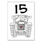 Tabelnummer aangepast land bruiloft kaart (Achterkant)