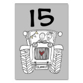 Tabelnummer aangepast land bruiloft kaart (Achterkant)