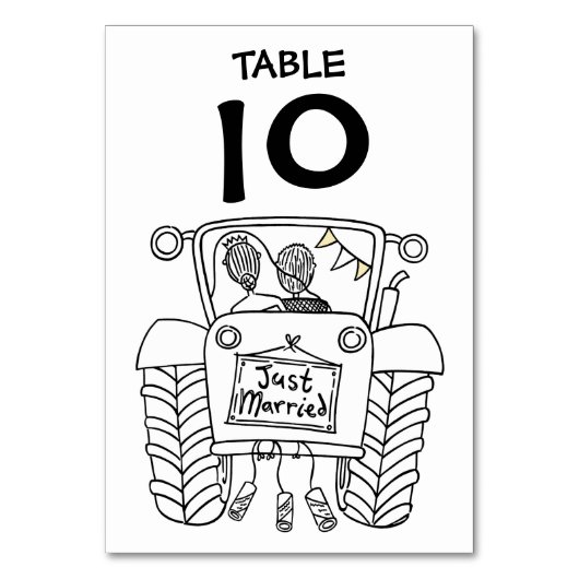 Tabelnummer aangepast land bruiloft kaart (Voorkant)