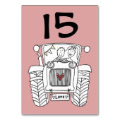 Tabelnummer aangepast land bruiloft kaart (Voorkant)