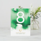 TabelNUMMER Bar Mitzvah ster groene waterverf Kaart (Staand voorkant)