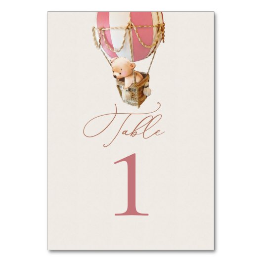 Tabelnummer beren ballonnen kaart (Achterkant)