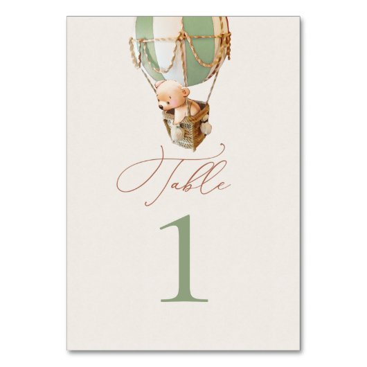 Tabelnummer beren ballonnen kaart (Voorkant)