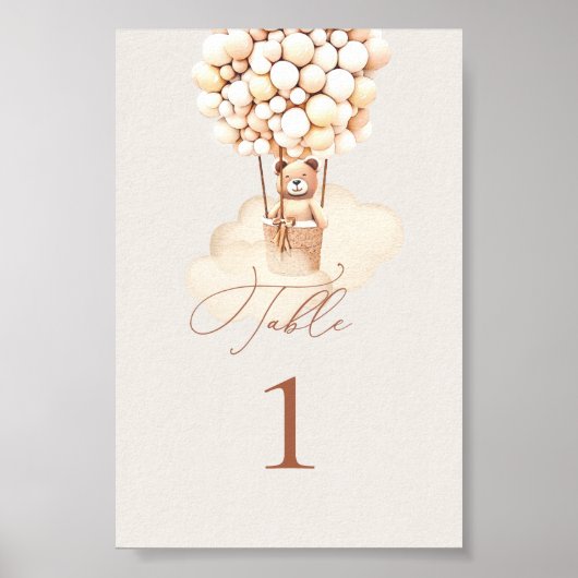 Tabelnummer beren ballonnen poster (Voorkant)