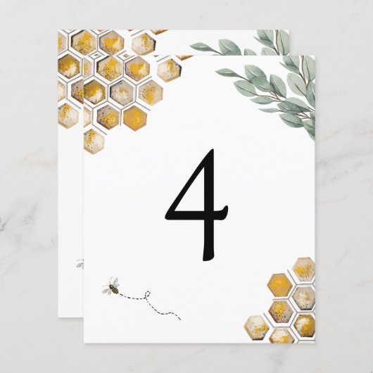 Tabelnummer bijen en eucalyptus (Voorkant / Achterkant)