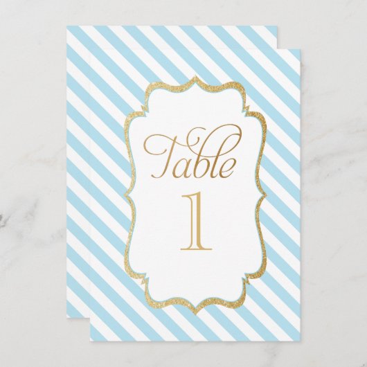 Tabelnummer blauwe strepen kaart (Voorkant / Achterkant)