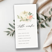 Tabelnummer blush Floral Pumpkin-zeefkaart Bedankkaart