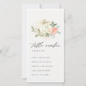 Tabelnummer blush Floral Pumpkin-zeefkaart Bedankkaart (Achterkant)