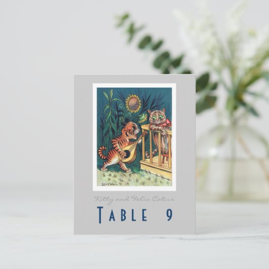 Tabelnummer bruiloft briefkaart (Staand voorkant)