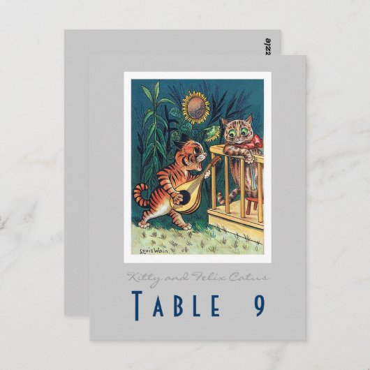 Tabelnummer bruiloft briefkaart (Voorkant / Achterkant)