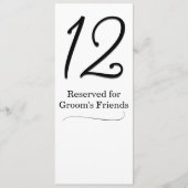 Tabelnummer bruiloft kaart (Voorkant)