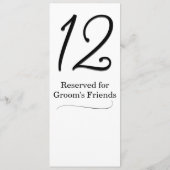 Tabelnummer bruiloft kaart (Achterkant)