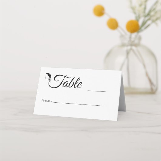 Tabelnummer bruiloft plaatskaartje (Voorkant)