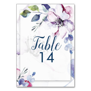 Tabelnummer bruiloft Waterverf Apple Blossom Kaart