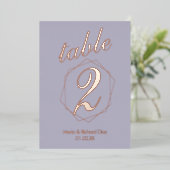 Tabelnummer geometrische rand gecomprimeerde Folie Folie Uitnodiging (Staand Voorkant)