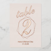 Tabelnummer geometrische rand gecomprimeerde Folie Folie Uitnodiging (Voorkant)