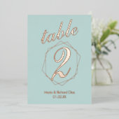 Tabelnummer geometrische rand gecomprimeerde Folie Uitnodiging (Staand Voorkant)