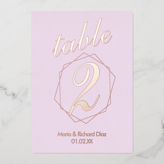 Tabelnummer geometrische rand gecomprimeerde Folie Uitnodiging (Voorkant)