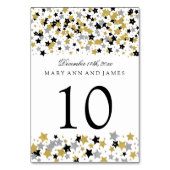 Tabelnummer Gold- en zilverglittersterren Confetti Kaart (Voorkant)