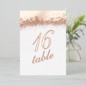 Tabelnummer Gold geperste Glitter Folie uitnodigin Folie Uitnodiging (Staand Voorkant)
