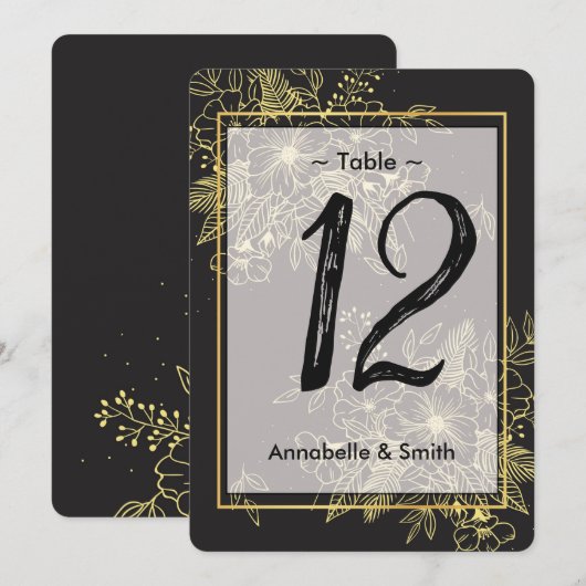 Tabelnummer Golden Rozen Kaart (Voorkant / Achterkant)