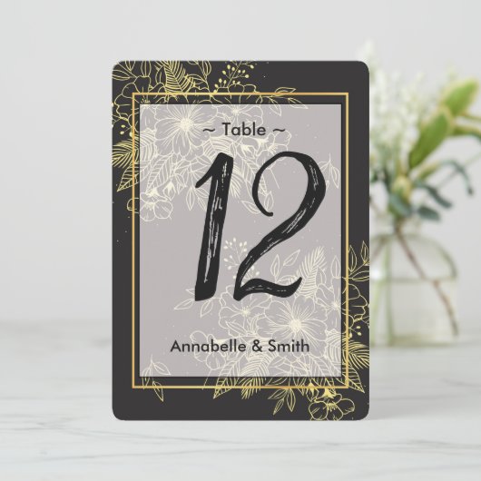 Tabelnummer Golden Rozen Kaart (Staand voorkant)