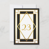 Tabelnummer,Great Gatsby,elegant,chic,wit zwart Kaart (Voorkant)