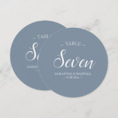 Tabelnummer grijze kalligrafie kaart (Voorkant / Achterkant)