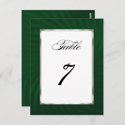 Tabelnummer groene draai briefkaart (Voorkant / Achterkant)