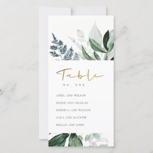 Tabelnummer groene olievloeistoiliteitstabel bedankkaart