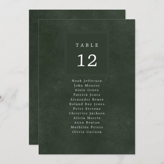 Tabelnummer groene trouwgasten (Voorkant / Achterkant)