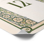 Tabelnummer Kaart Art Nouveau Mucha  Deco Poster (Hoek)