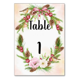 Tabelnummer kerstbruiloft kaart