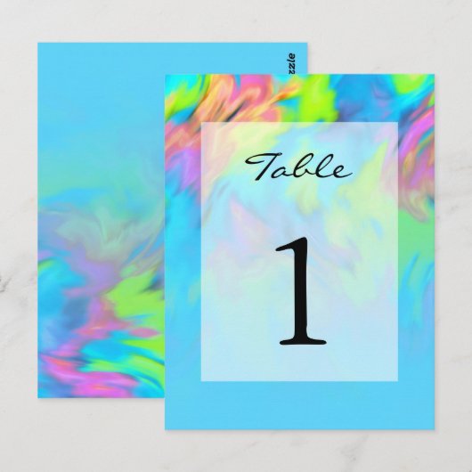 Tabelnummer kleurig Abstract kleurstofpatroon Briefkaart (Voorkant / Achterkant)