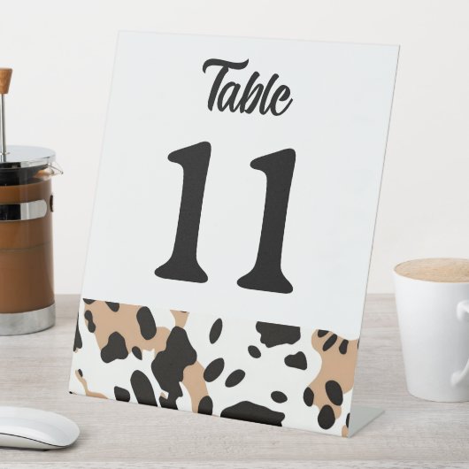 Tabelnummer Koeienhuid afdrukken Reclamebord Met Voetstuk (Insitu)