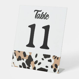 Tabelnummer Koeienhuid afdrukken Reclamebord Met Voetstuk