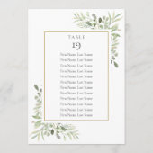 Tabelnummer legante Greenery Seating Chart Kaart (Achterkant)