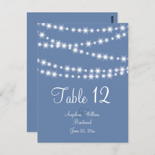 Tabelnummer lichtblauw briefkaart (Voorkant / Achterkant)