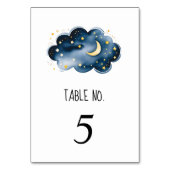 Tabelnummer maan en sterren Baby shower Kaart (Voorkant)