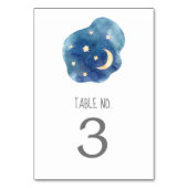 Tabelnummer maan en sterren Baby shower Kaart (Achterkant)
