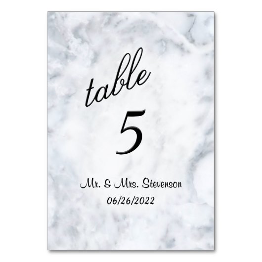 Tabelnummer marmer aangepast kaart (Achterkant)