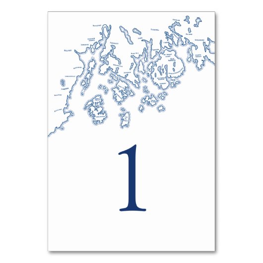 Tabelnummer met Penobscot Bay-kaart Kaart (Achterkant)