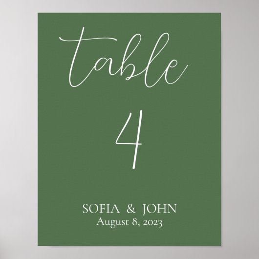 Tabelnummer minimalistisch poster (Voorkant)