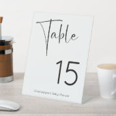 Tabelnummer Modern Script-Baby shower Reclamebord Met Voetstuk (Insitu)