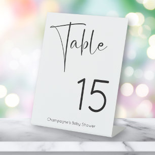 Tabelnummer Modern Script-Baby shower Reclamebord Met Voetstuk
