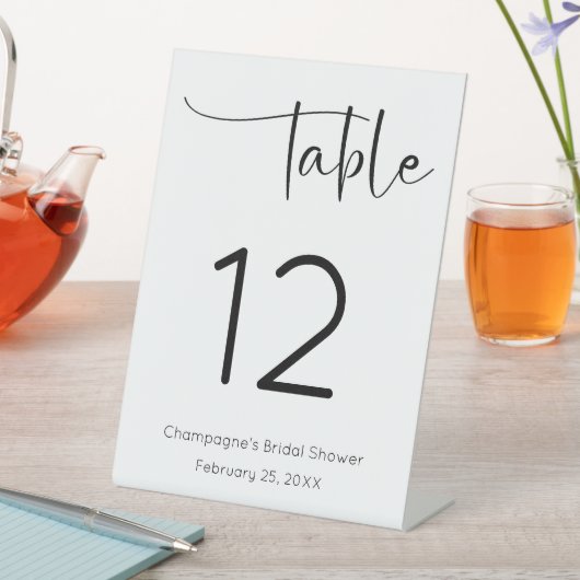 Tabelnummer Modern Script Vrijgezellenfeest Reclamebord Met Voetstuk (Insitu)