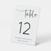 Tabelnummer Modern Script Vrijgezellenfeest Reclamebord Met Voetstuk (Voorkant)