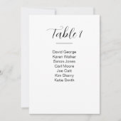 Tabelnummer moderne bruiloft kaart (Voorkant)